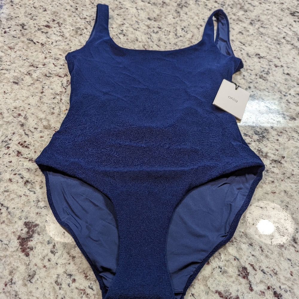 NWT Onia Kelly Navy Blue One Piece Sz Small